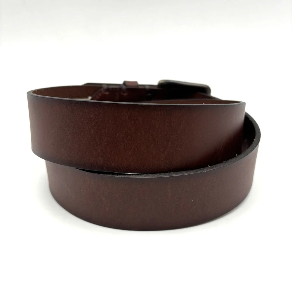 Vintage 00s Fossil 27113 Brown Genuine Leather Men's Dress Belt 32 31-35